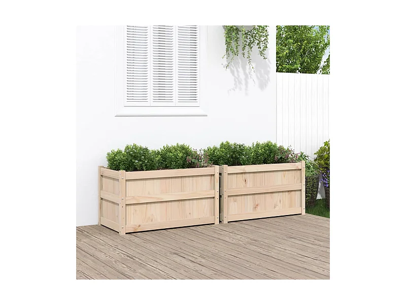 Jardinières 2 pcs bois de pin massif