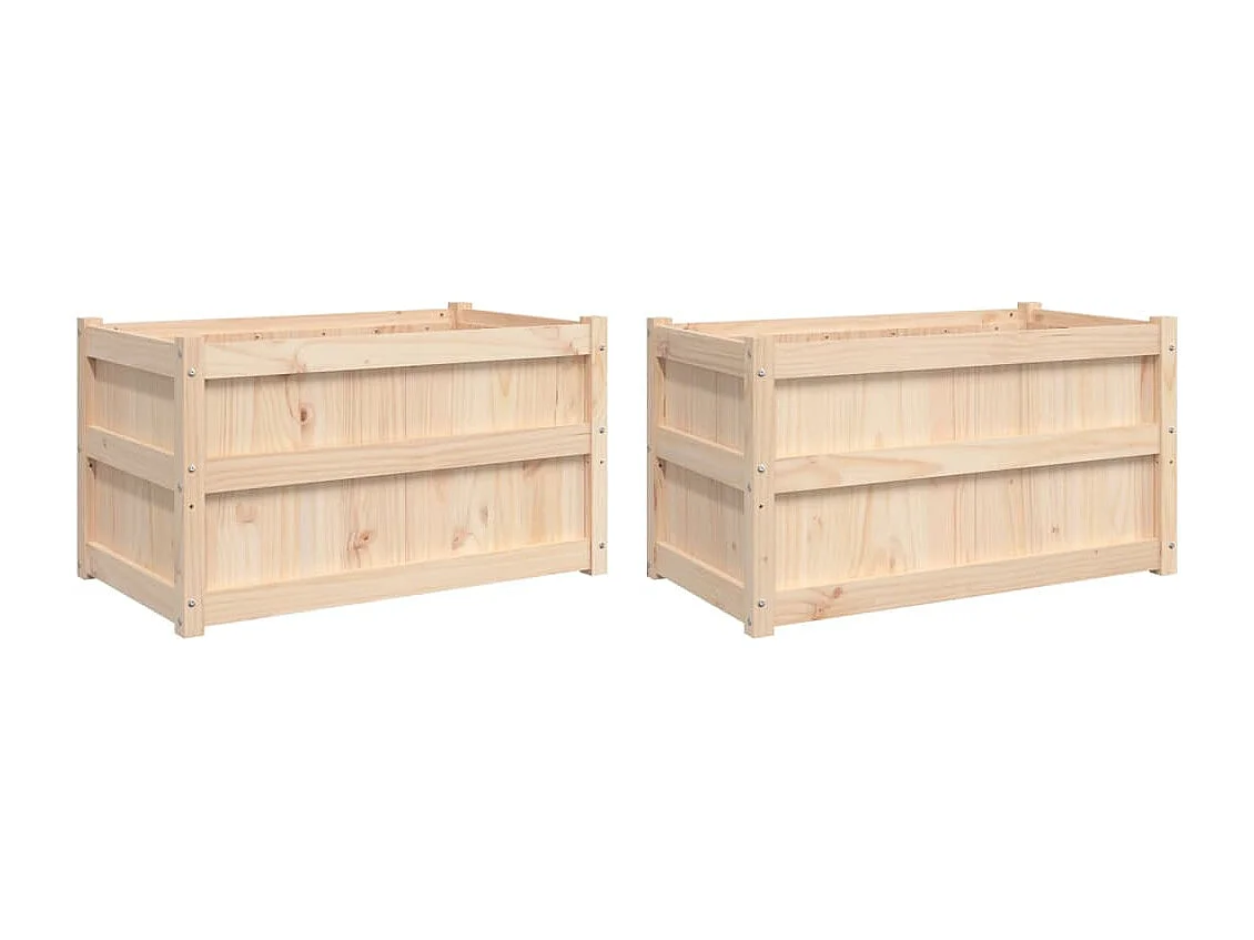 Jardinières 2 pcs bois de pin massif
