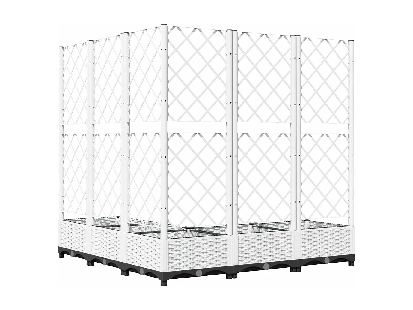 Jardinière avec treillis Blanc 120x120x121,5 PP