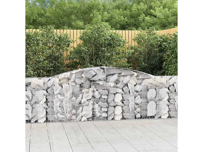 Paniers à gabions arqués 3 pcs 400x30x100-120 Fer galvanisé