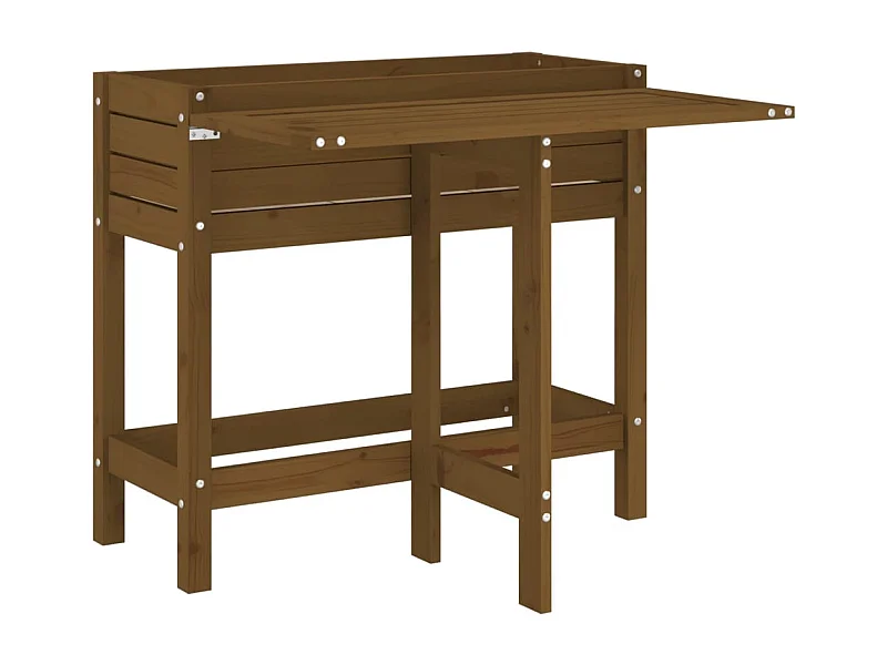 Jardinière de jardin avec dessus pliable brun miel pin massif