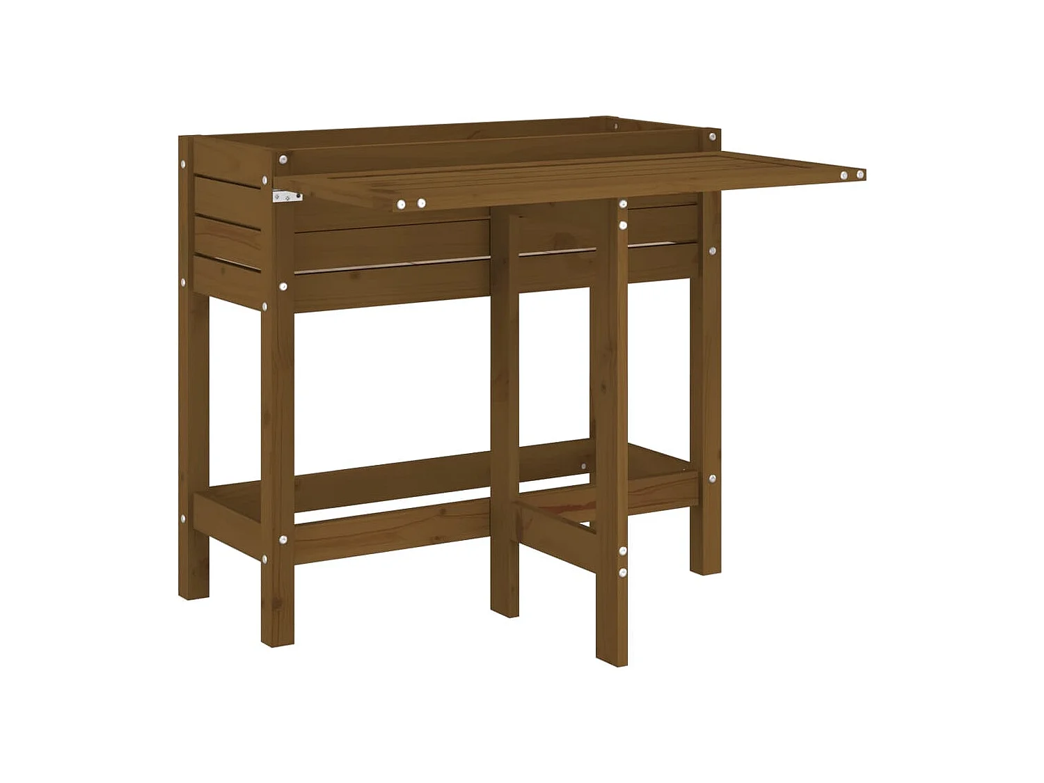 Jardinière de jardin avec dessus pliable brun miel pin massif