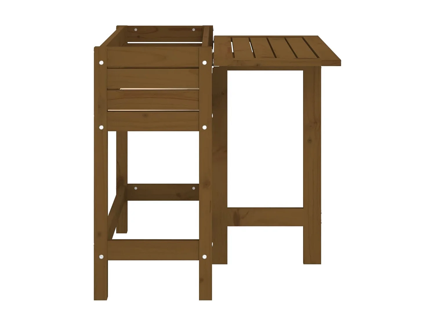 Jardinière de jardin avec dessus pliable brun miel pin massif