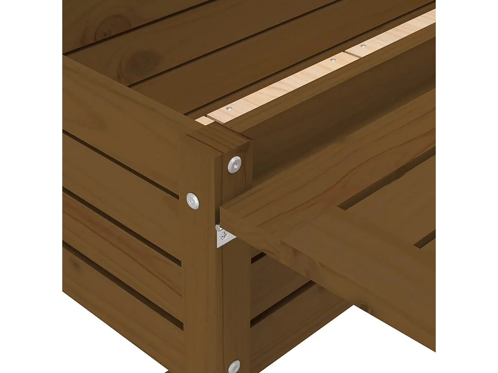 Jardinière de jardin avec dessus pliable brun miel pin massif