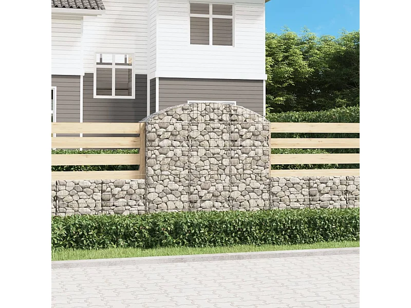 Panier de gabions arqué 150x50x140-160 Fer galvanisé