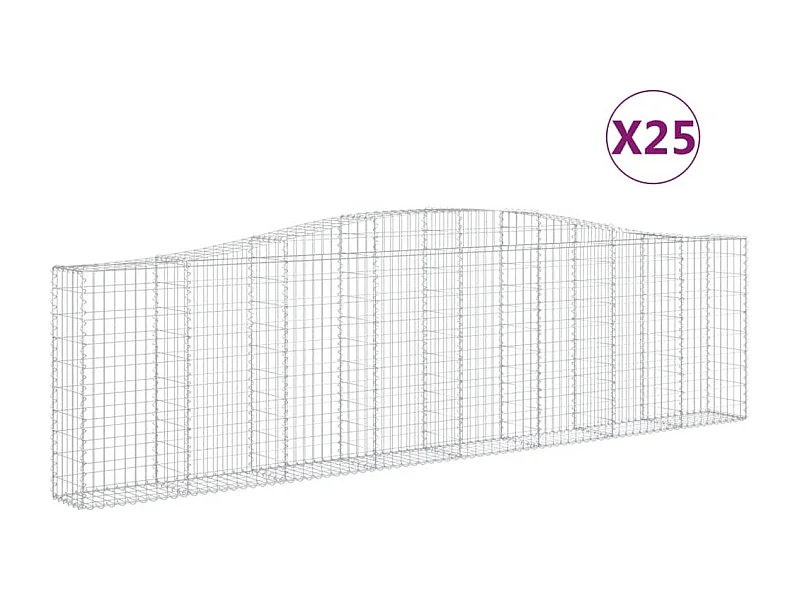 Paniers à gabions arqués 25 pcs 400x30x100-120 Fer galvanisé