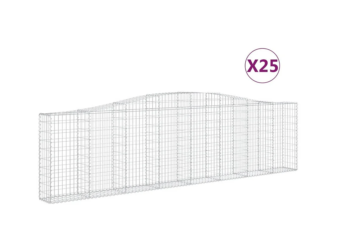 Schanskorven 25 st gewelfd 400x30x100/120 cm ijzer