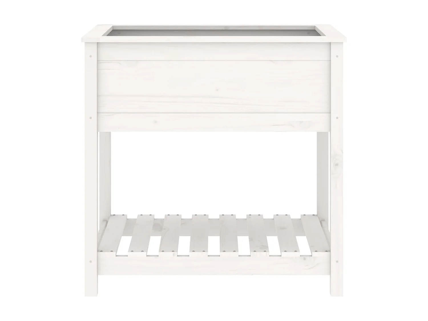 Jardinière avec étagère Blanc 82,5x54x81 Bois massif de pin
