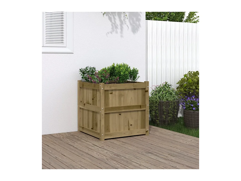Jardinière d'extérieur 60x60x60 bois de pin imprégné