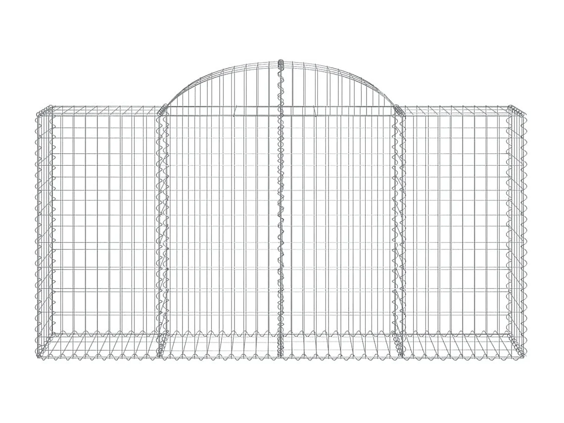 Paniers à gabions arqués 10 pcs 200x50x100-120 fer galvanisé