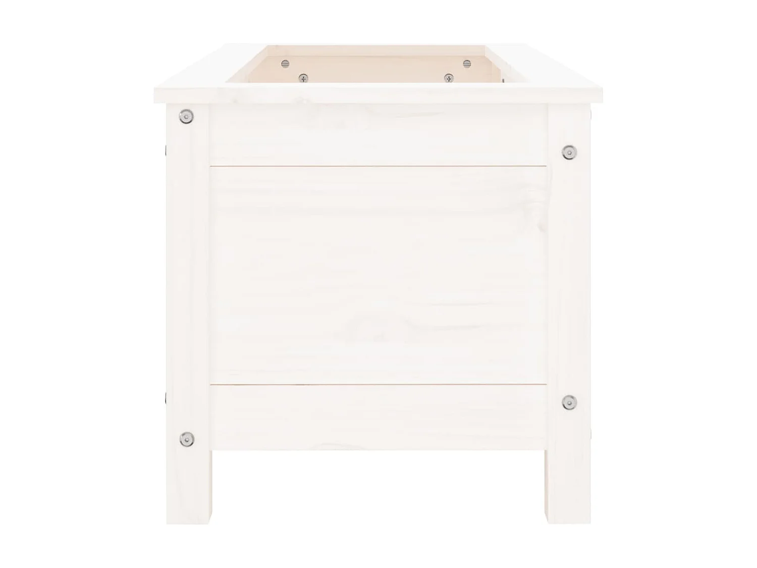 Jardinière blanc 82,5x40x39 bois massif de pin