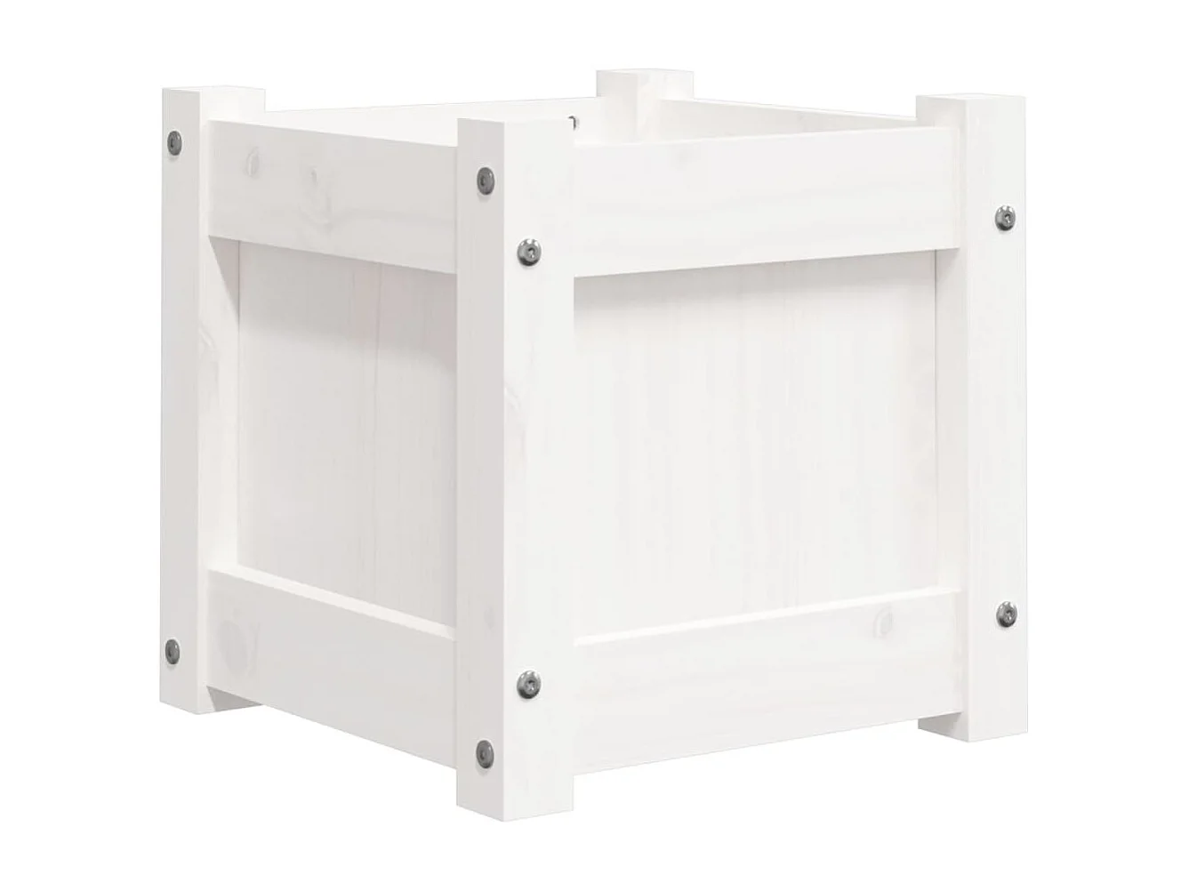 Jardinières 2 pcs blanc bois de pin massif