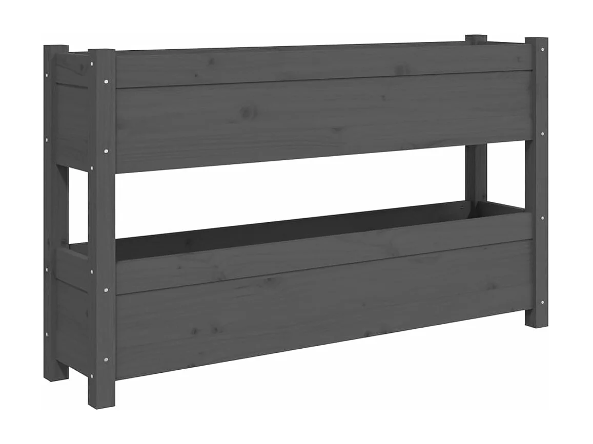 Jardinière Gris 112x25x66 Bois massif de pin