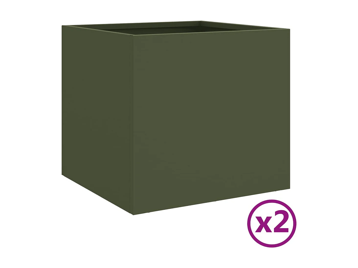 Jardinières 2 pcs vert olive 32x30x29 acier laminé à froid