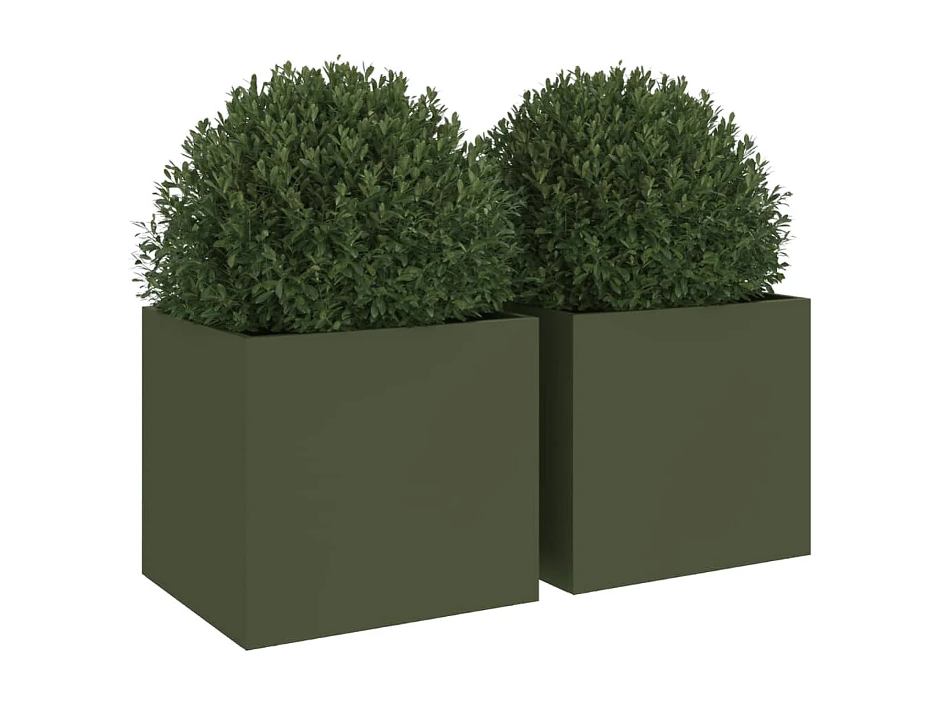 Jardinières 2 pcs vert olive 32x30x29 acier laminé à froid