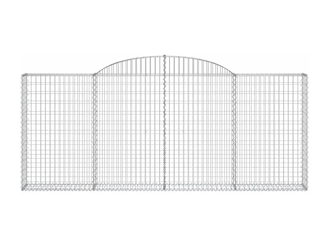 Paniers à gabions arqués 5 pcs 300x30x120-140 fer galvanisé