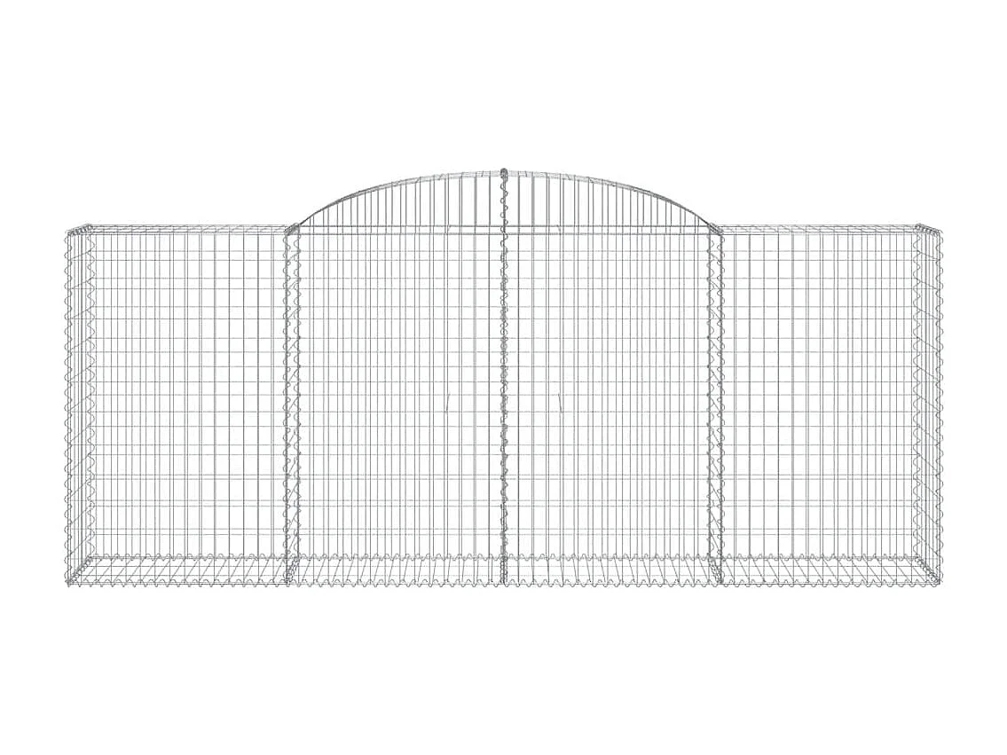 Paniers à gabions arqués 8 pcs 300x50x120-140 fer galvanisé