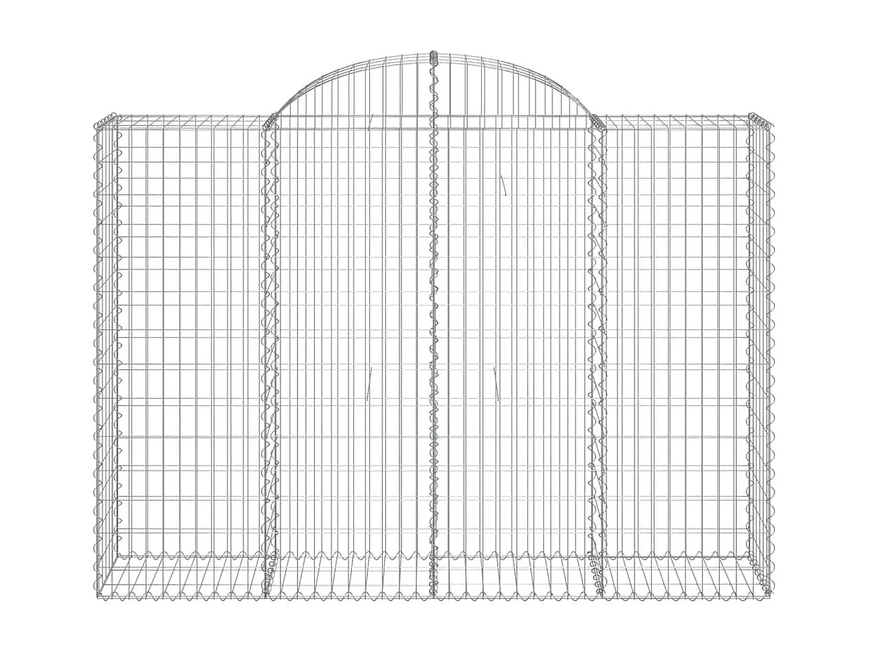 Paniers à gabions arqués 7 pcs 200x50x140-160 Fer galvanisé