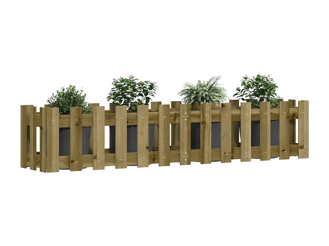 Lit surélevé de jardin design de clôture bois de pin imprégné