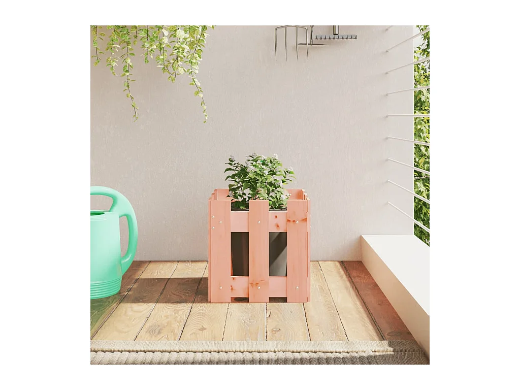 Jardinière avec design de clôture 30x30x30 Douglas massif