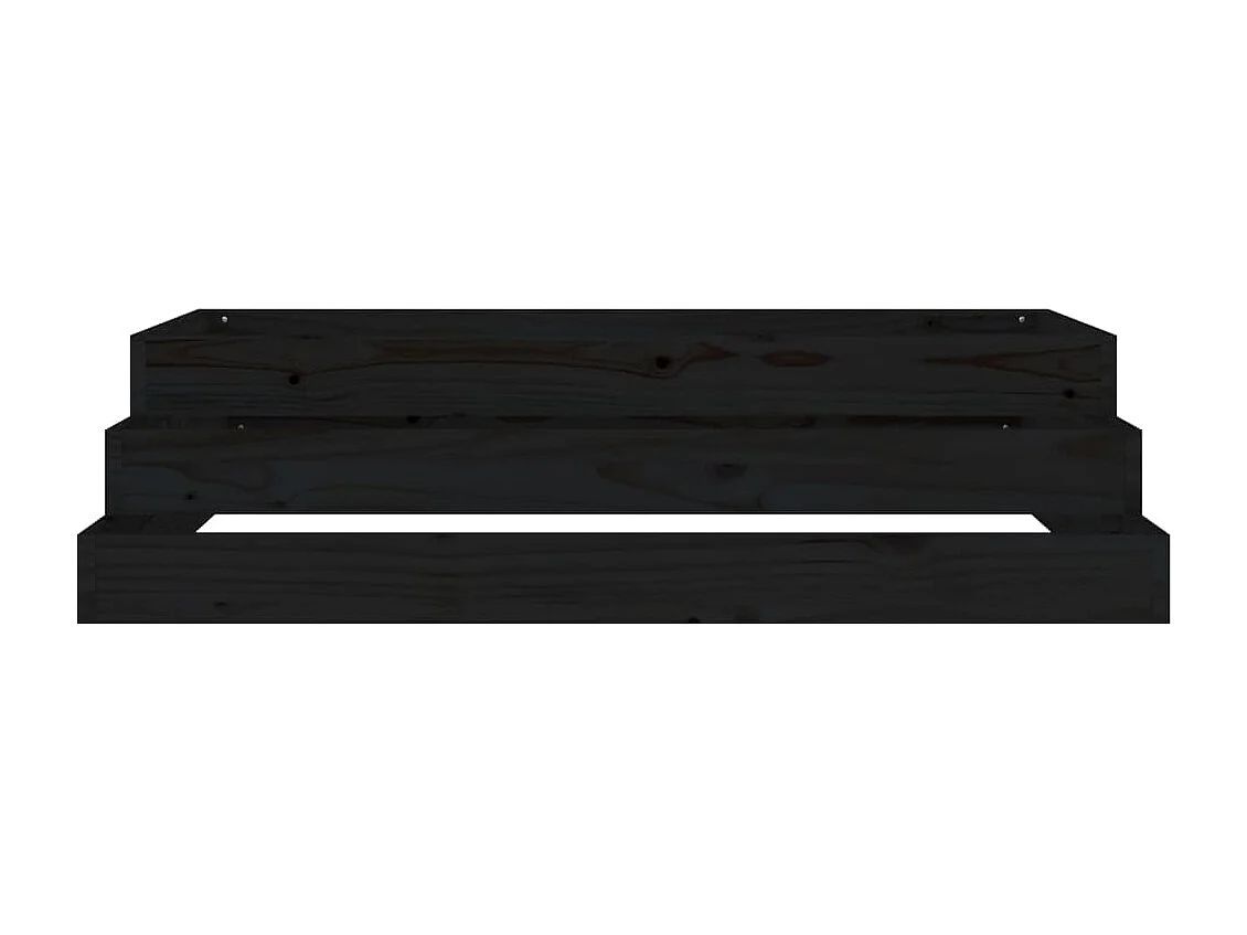 Jardinière Noir 110x110x27 Bois massif de pin