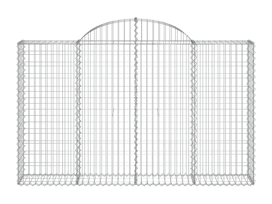 Paniers à gabions arqués 6 pcs 200x30x120-140 Fer galvanisé