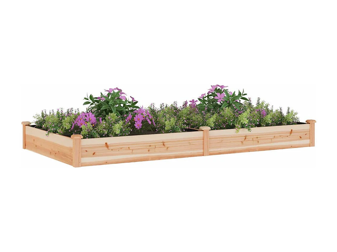 Lit surélevé de jardin doublure 240x120x25 bois massif sapin