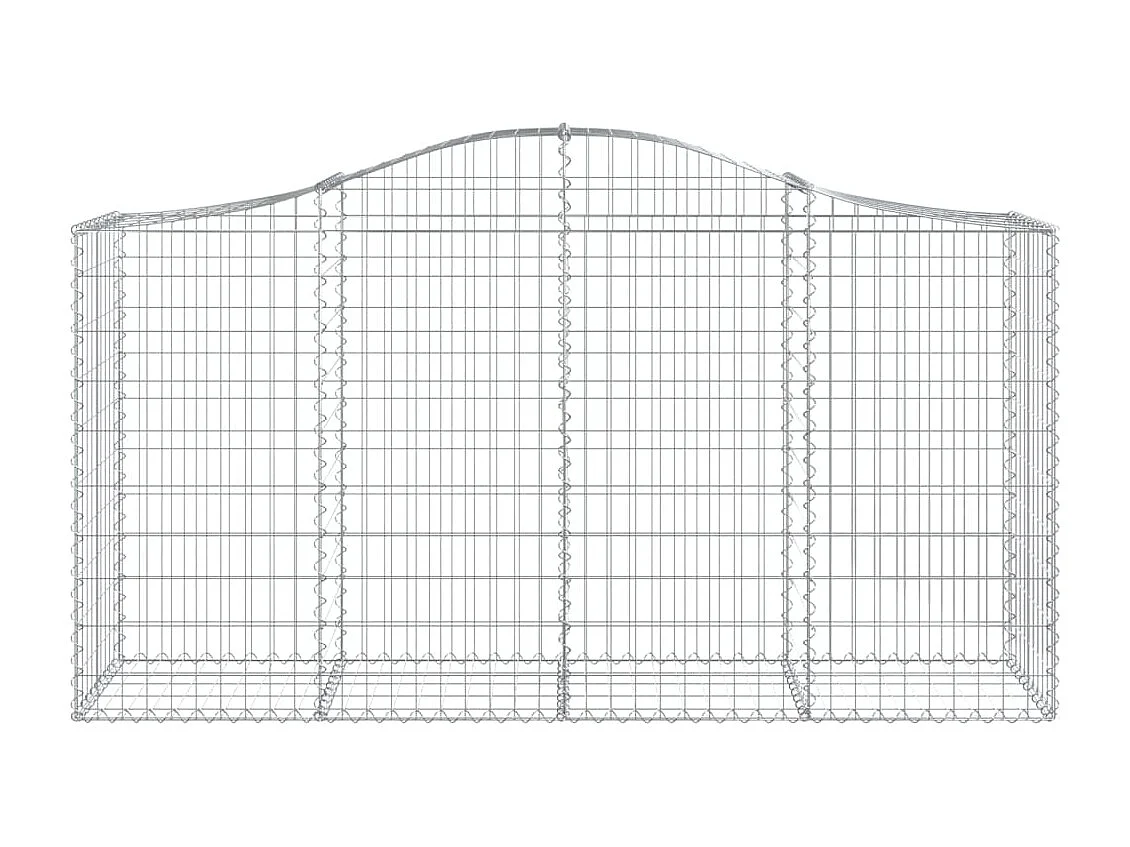 Paniers à gabions arqués 11 pcs 200x50x100-120 fer galvanisé