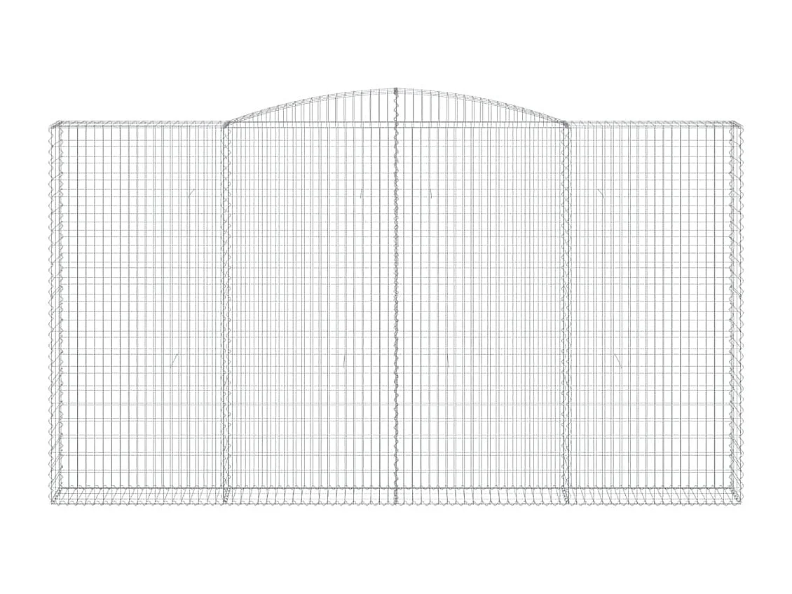 Paniers à gabions arqués 4 pcs 400x30x220-240 Fer galvanisé