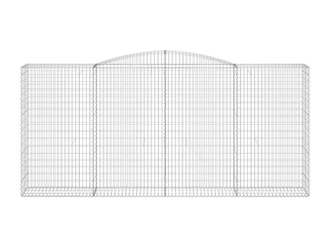 Paniers à gabions arqués 3 pcs 400x50x180-200 Fer galvanisé