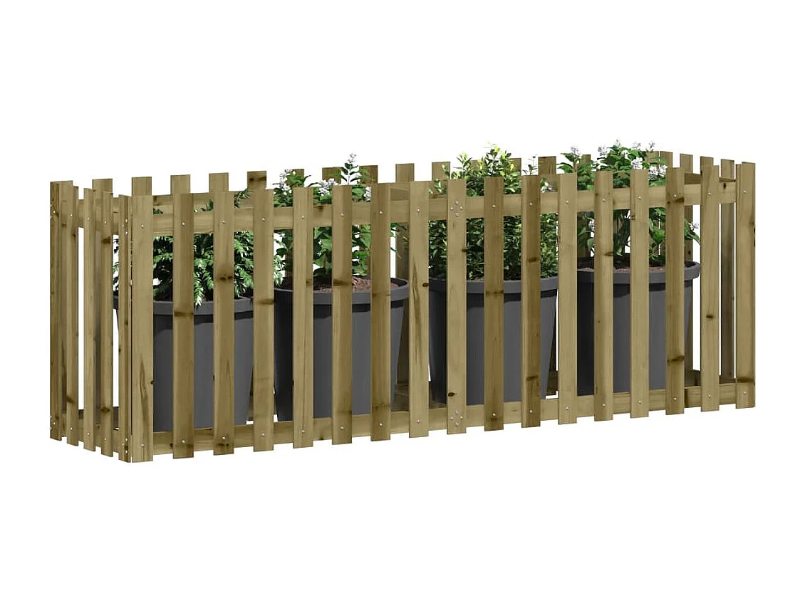 Lit surélevé de jardin design de clôture bois de pin imprégné