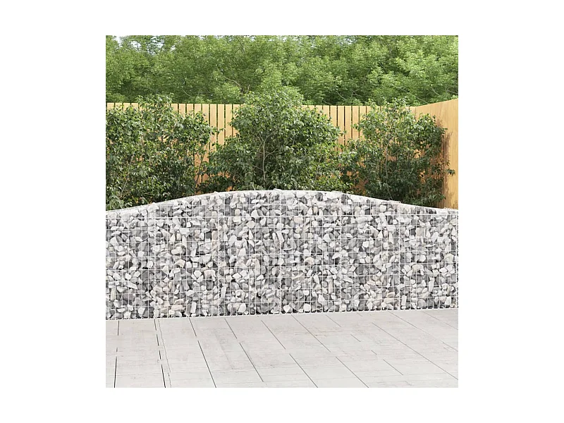 Panier de gabions arqué 400x30x80-100 Fer galvanisé