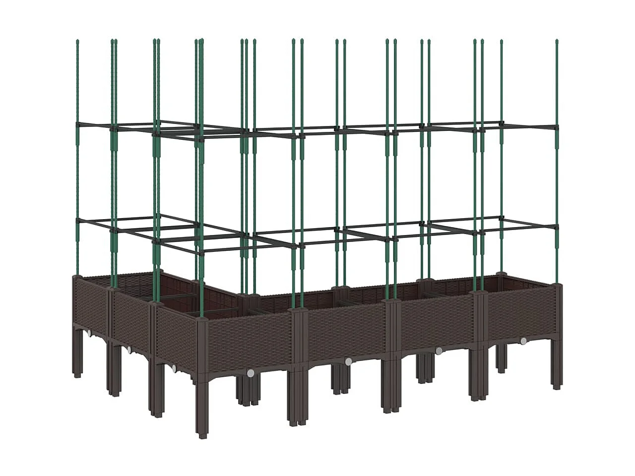 Jardinière avec treillis marron 160x120x142,5 PP