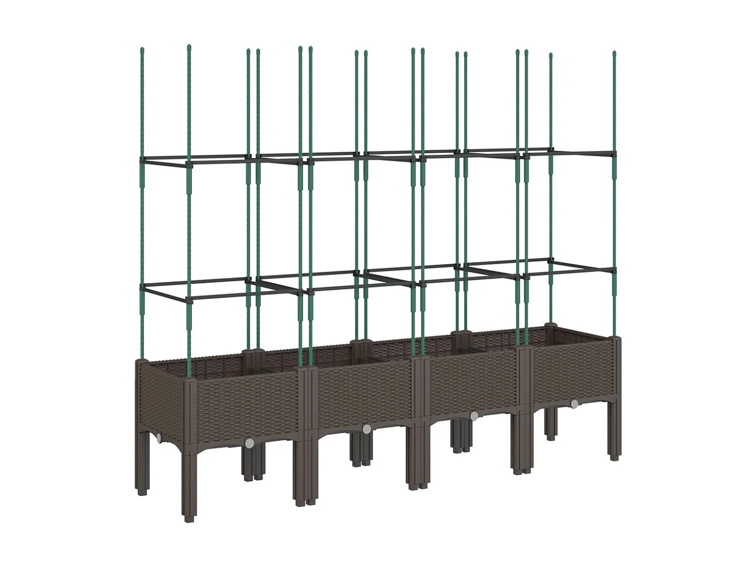 Jardinière avec treillis marron 160x40x142,5 PP