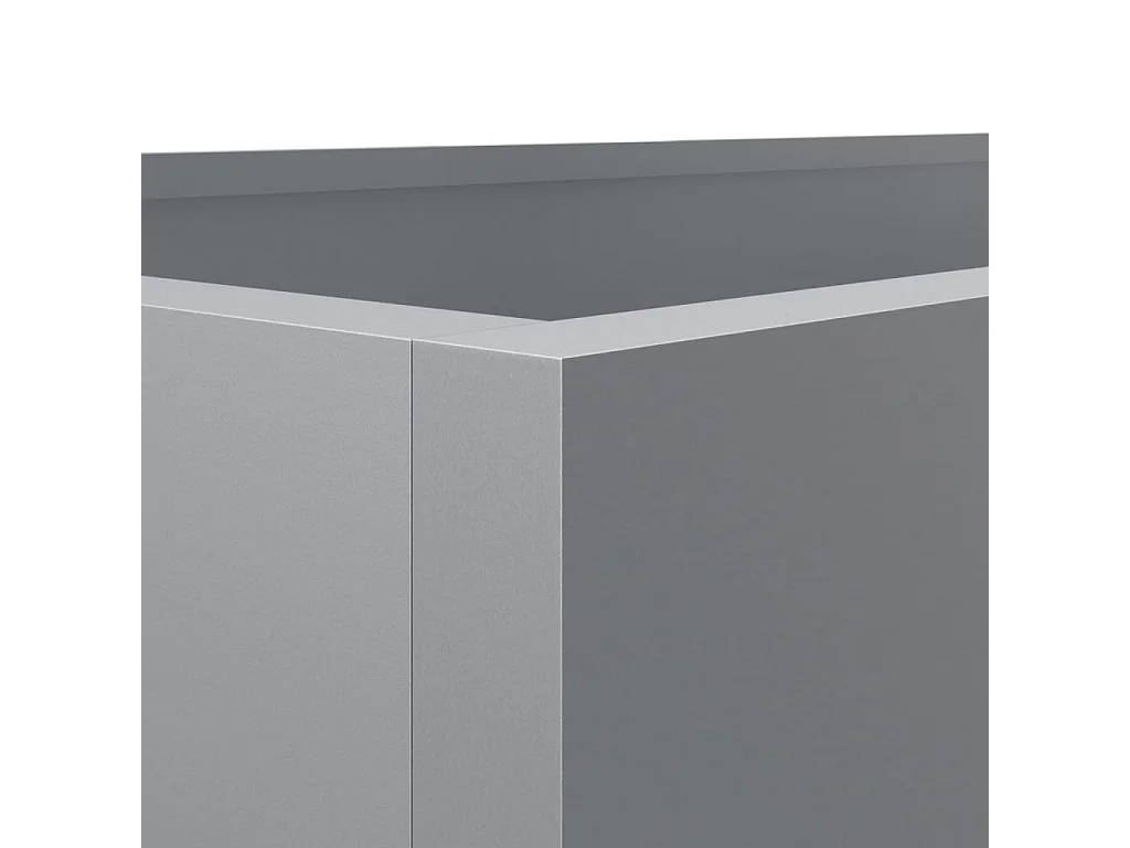 Jardinière argenté 62x30x29 acier galvanisé