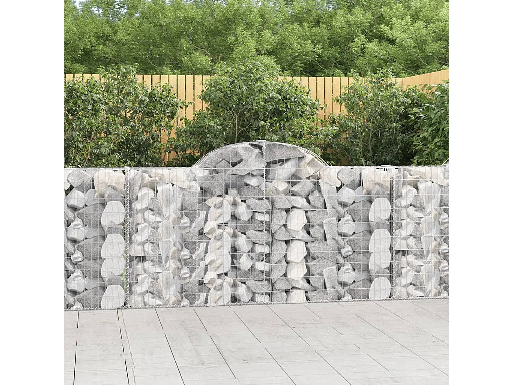 Paniers à gabions arqués 8 pcs 200x30x100-120 Fer galvanisé