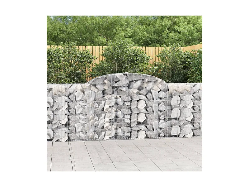 Paniers à gabions arqués 30 pcs 300x30x100-120 fer galvanisé