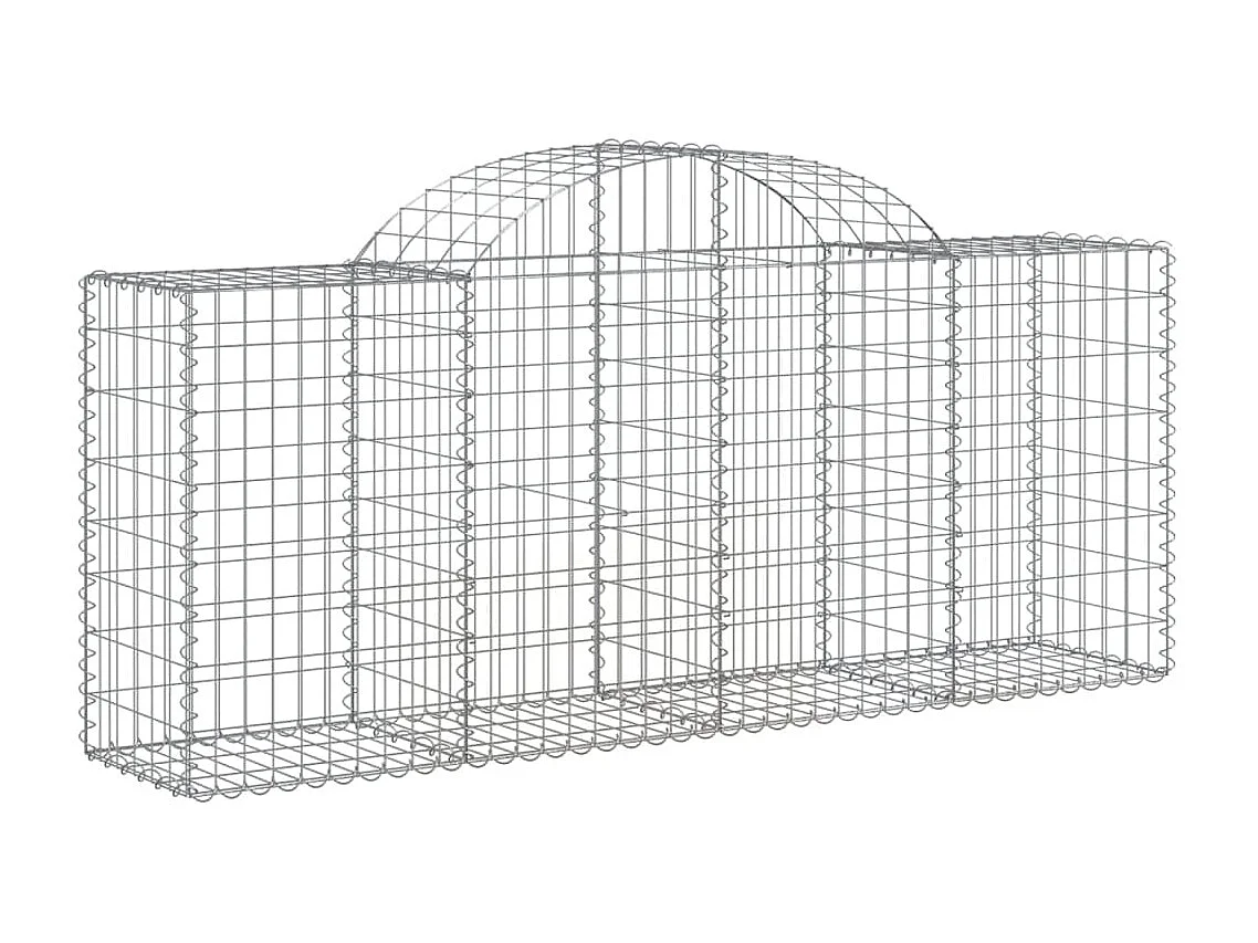Paniers à gabions arqués 2 pcs 200x50x80-100 Fer galvanisé