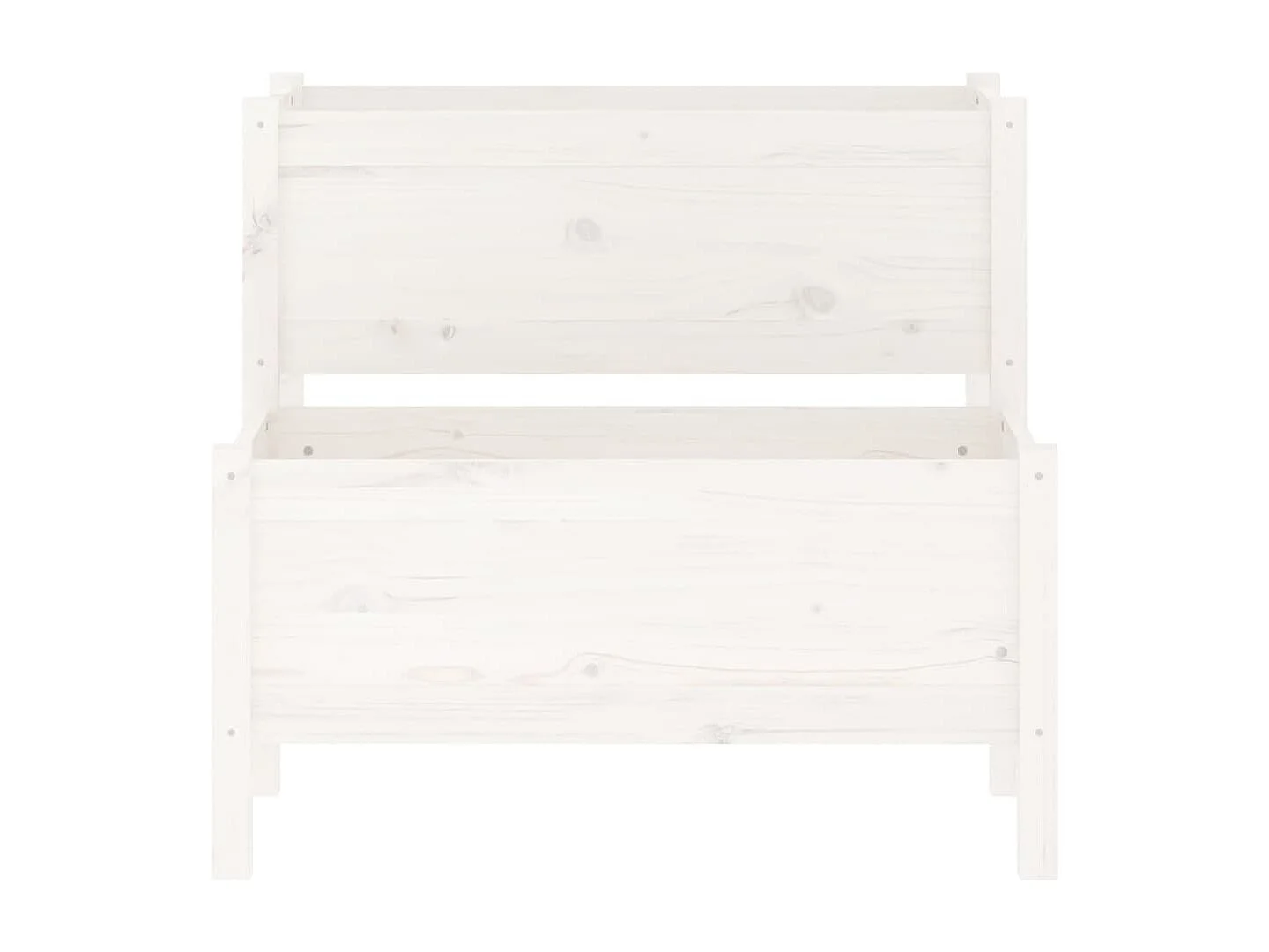 Jardinière blanc 84,5x84x75 bois massif de pin