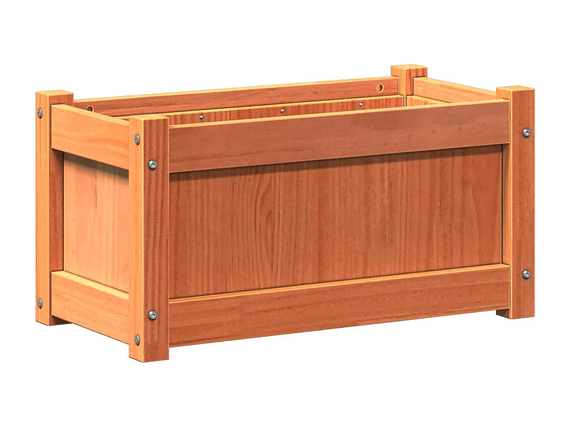 Jardinières 2 pcs marron bois de pin massif