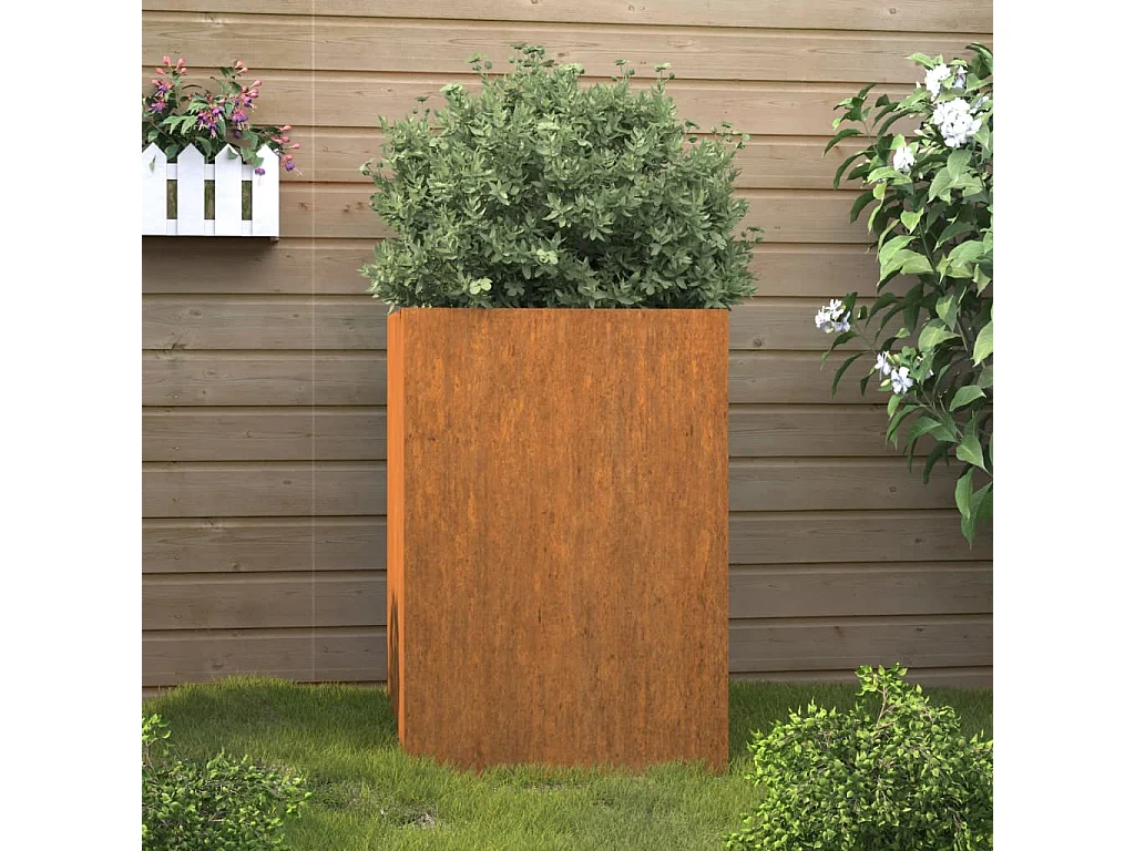 Jardinière 42x38x75 acier corten