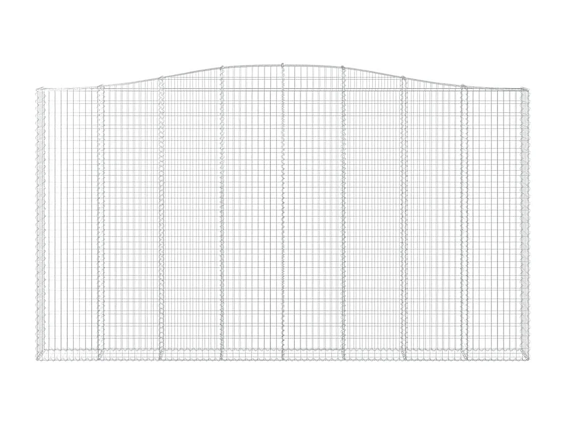 Paniers à gabions arqués 2 pcs 400x30x220-240 Fer galvanisé