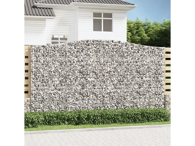 Paniers à gabions arqués 2 pcs 400x30x220-240 Fer galvanisé