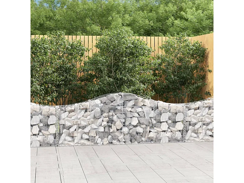 Paniers à gabions arqués 10 pcs 200x30x60-80 Fer galvanisé