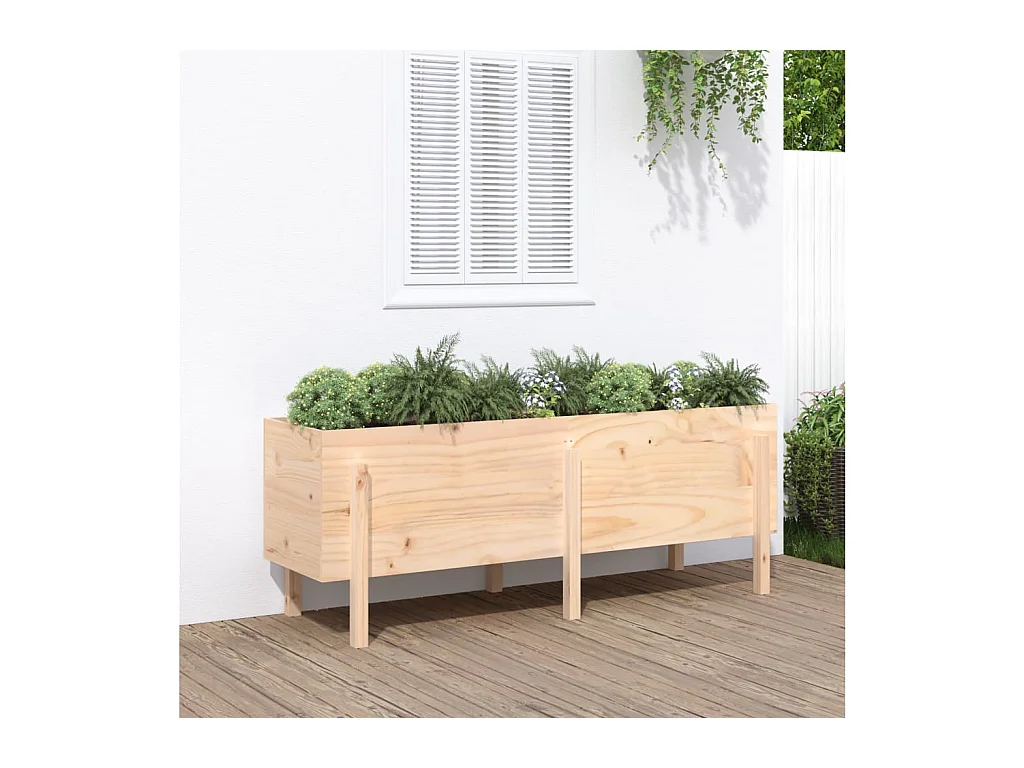 Lit surélevé de jardin 160x50x57 bois de pin massif