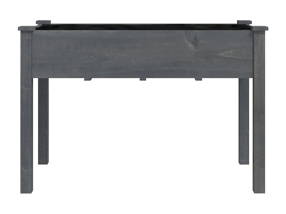Jardinière avec doublure gris 118x59x76 bois massif de sapin