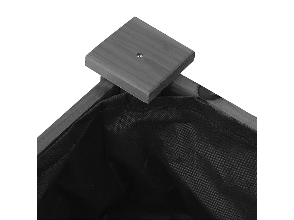 Jardinière avec doublure gris 118x59x76 bois massif de sapin