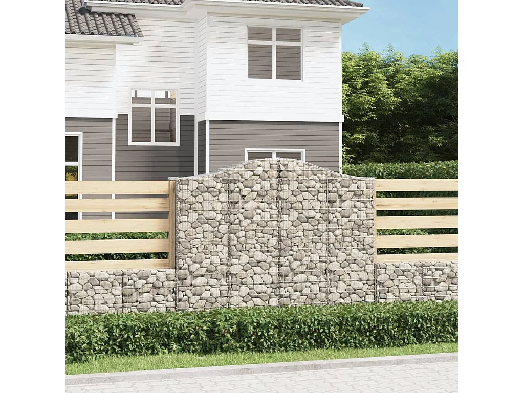Paniers à gabions arqués 6 pcs 200x50x160-180 Fer galvanisé