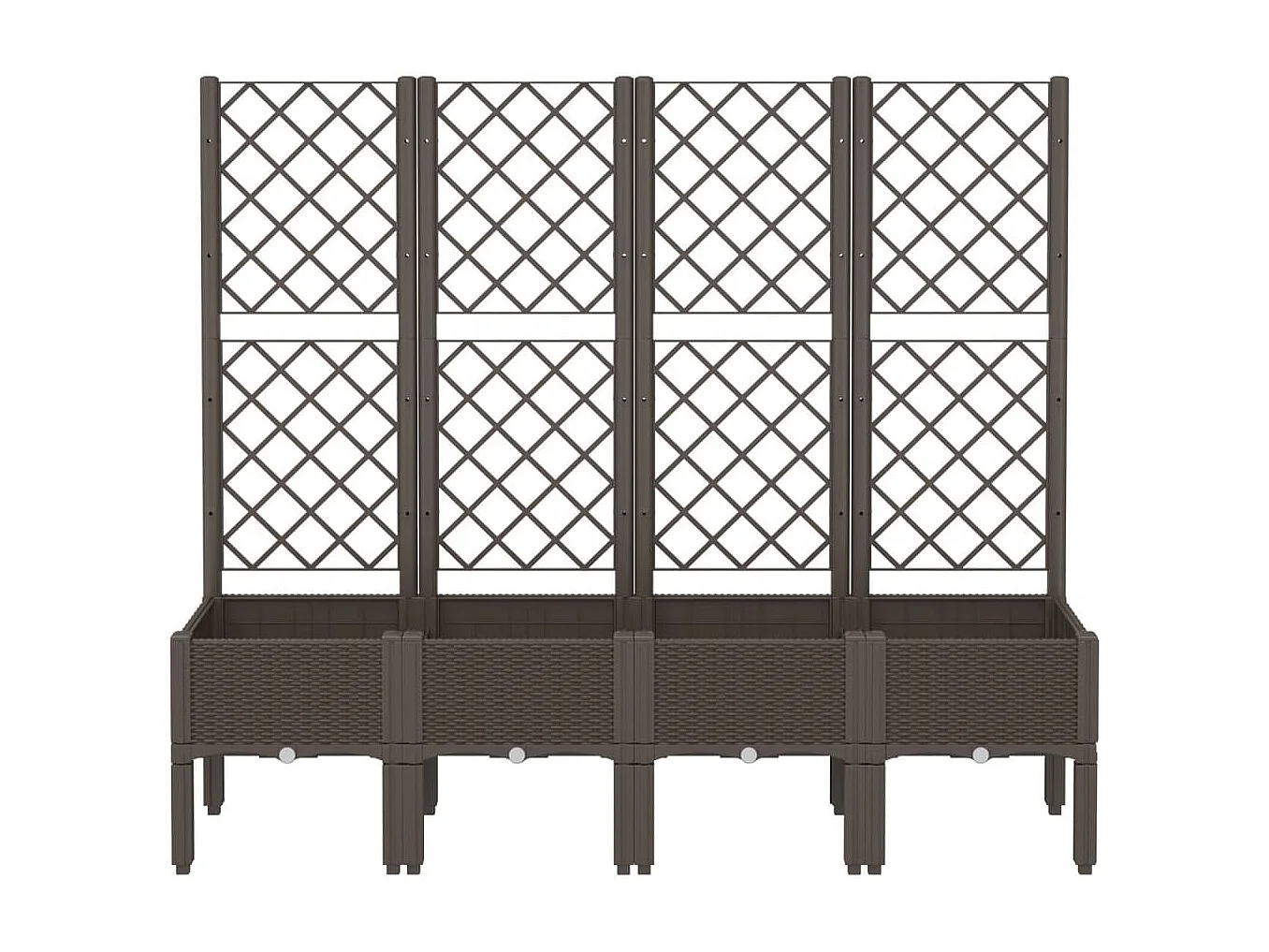 Jardinière avec treillis marron 160x40x142 PP