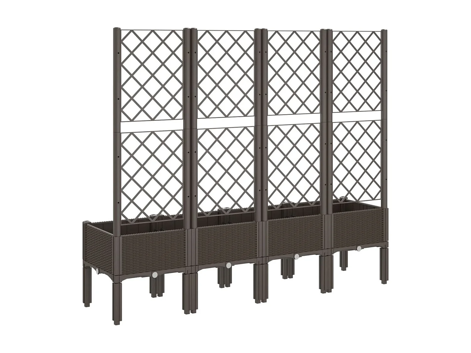 Jardinière avec treillis marron 160x40x142 PP